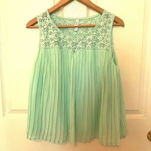 Seafoam Green Lace Top